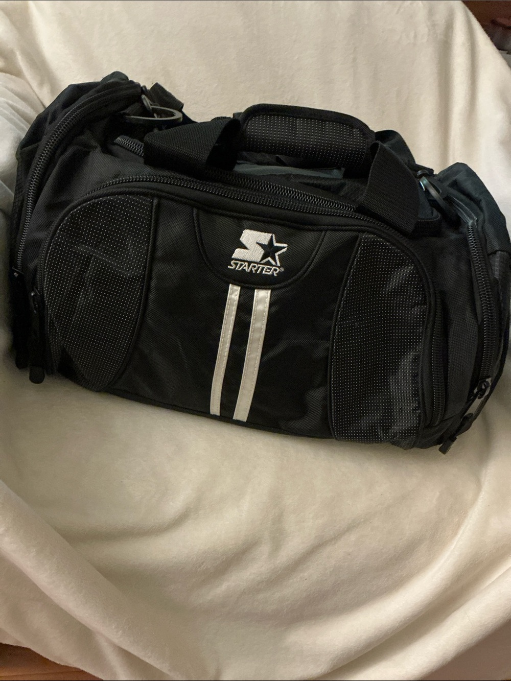 STARTER Black Men’s Duffel Bag with Shoulder Strap